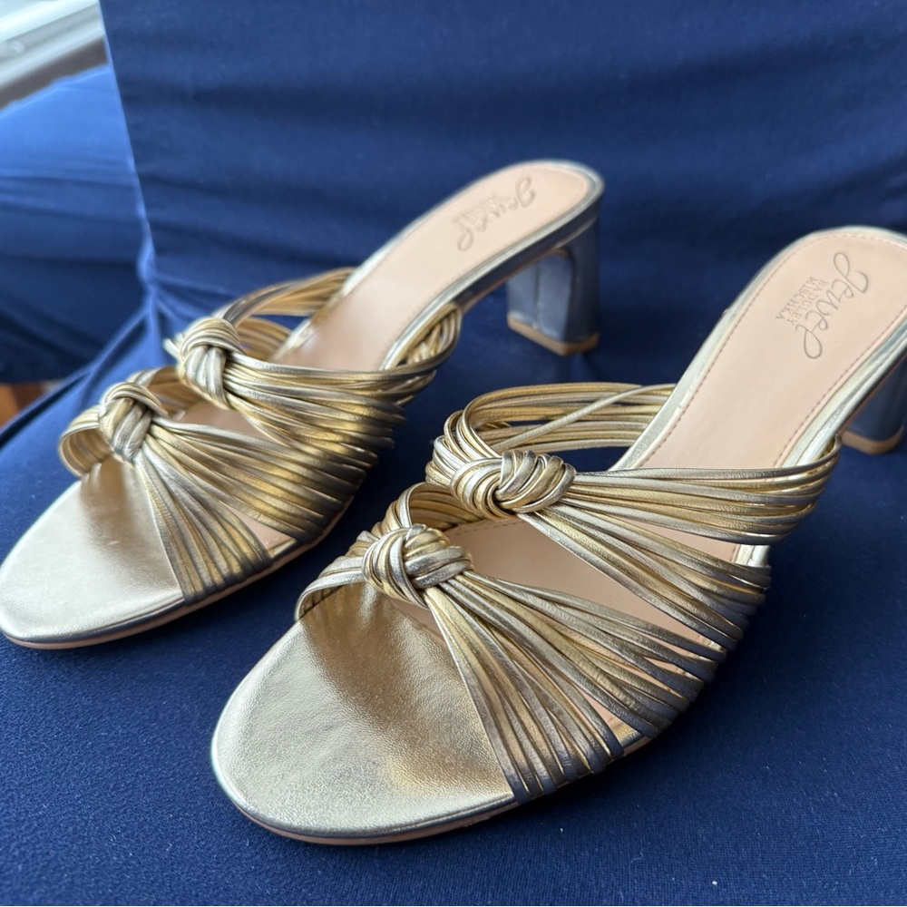 Jewel by Badgley Mischka Gold Knotted Heels
